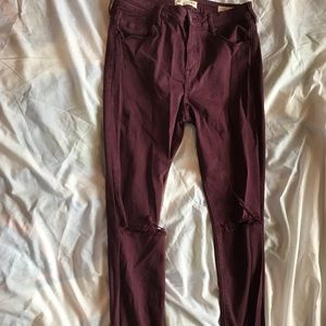 Bullhead high rise super stretch ripped jeans